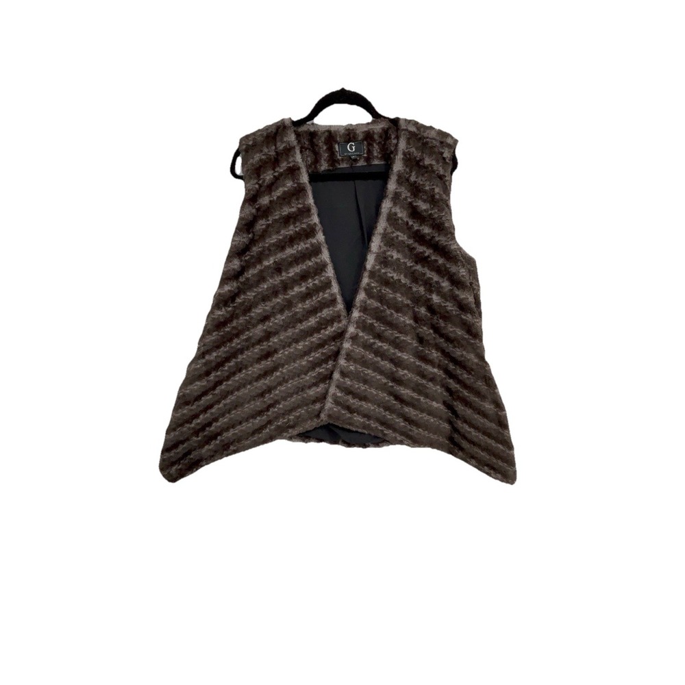 G By Giuliana Faux Fur Draped Womens Vest Size L
